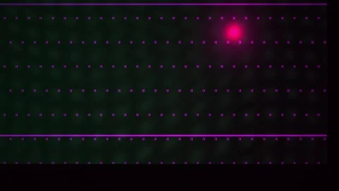 Glowing Pink Line Moves on Dark Digital Grid for Abstract Tech Background Stock Footage 343705928
