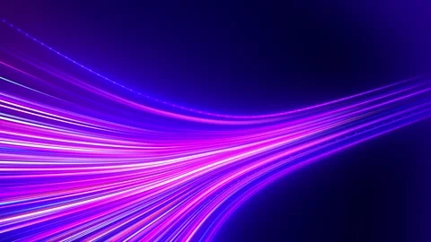 Glowing pink lines on blue background. Neon information stripes flying. Hig.. Stock Footage 297713322
