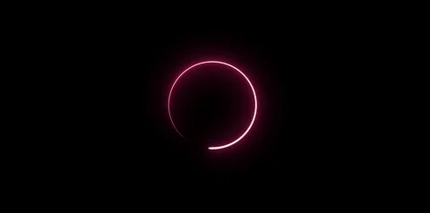 Glowing pink loading circle preloader animation rotating on black background. Stock Footage 112367586