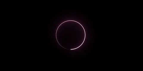 Glowing pink loading circle preloader animation rotating on black background. Stock Footage 112367636