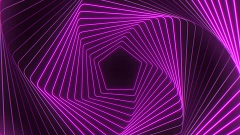 Glowing pink maze 3d zig-zag lines illuminate triangular center Stock Footage 285696159