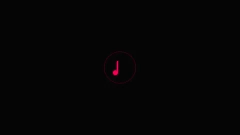 Glowing Pink Music Note Icon Animation on Black Background Vídeos de archivo 335399638