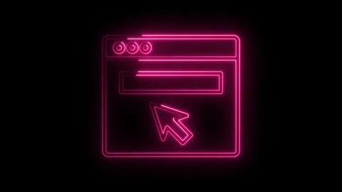Glowing pink neon cursor clicking on a digital interface window with loadin.. Stock Footage 314557517