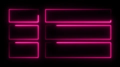 Glowing pink neon menu list template on black background motion graphics Stock Footage 308713160