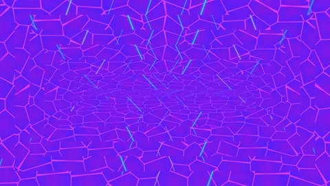 Glowing pink network on purple background with perspective Video stock 331644517