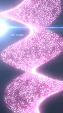 Glowing pink particle stream twisting through bright light, forming a soft .. Stock Illustration