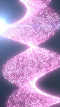Glowing pink particle stream twisting through bright light, forming a soft .. Stock Illustration