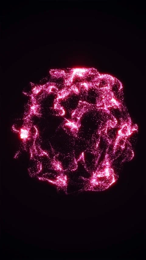 Glowing pink particles form a dynamic abstract sphere Vidéo 331073146
