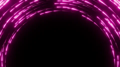 Glowing pink particles moving in a loop in an arch for Valentines Day or love Stock Footage 340699634