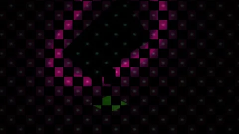 Glowing pink pixel heart on black background with green accents. Stock Footage 337471104