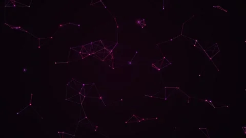 Glowing Pink Plexus Tech Background, Digital Neural Network Animation Stockbeeldmateriaal 344131913