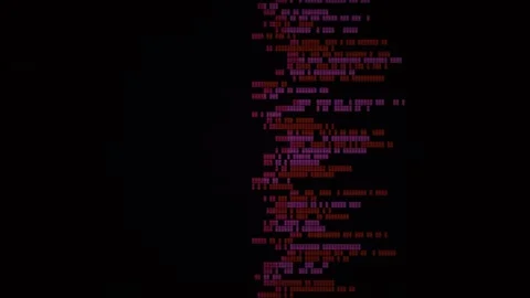 Glowing pink purple code on screen. Stock Footage 335111724
