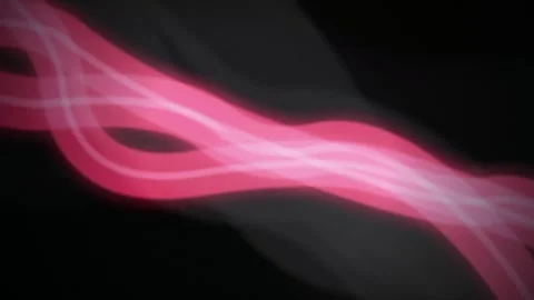 Glowing pink ribbons of light flow in a seamless loop Stock Footage 343324673