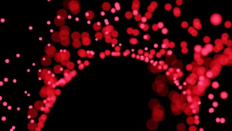Glowing pink round blurry particles moving on black background. 3d render looped Video stock 311359151