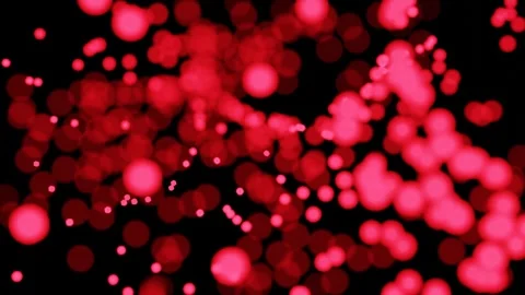 Glowing pink round blurry particles moving on black background. 3d render looped Video stock 311359158