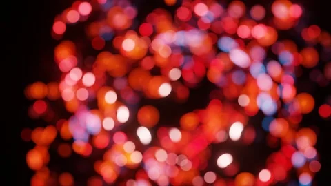 Glowing pink round blurry particles moving on black background. 3d render looped Video stock 311359207