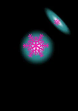 Glowing Pink Snowflake Graphics on Black Background Stock Illustration
