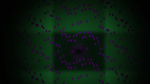 Glowing pink square with dots on black background. Stock Footage 336240094