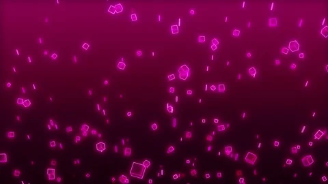 Glowing pink squares fly in an endless pink space Video stock 293472397
