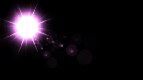 Glowing pink star with light rays on plain black background Stock Footage 331840420