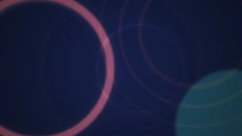 Glowing pink teal circular rings seamless loop motion background Stock Footage 345601103