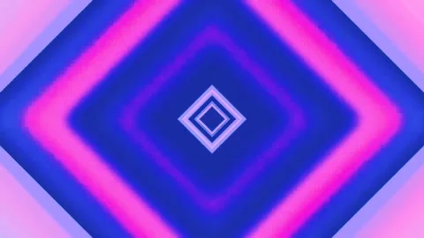 Glowing pink white squares shape Tunnel motion blue background Stock-Footage 261363564