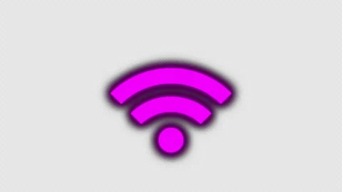 Glowing Pink Wireless Network Signal Icon 4K Loop Alpha Vídeos de archivo 337818434
