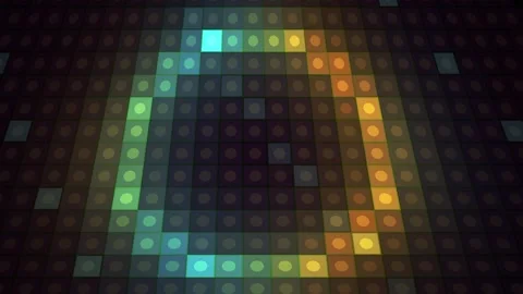 Glowing pixel art design elements sequence. Stock Footage 335111694