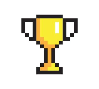 Glowing Pixel Cup, Pretty Awarad, Colorful Banner Stock Illustration