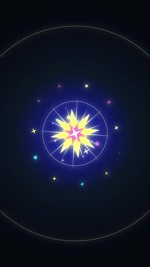 Glowing pixel star animation loop with magic aura and mystic elements Stock Footage 346643177