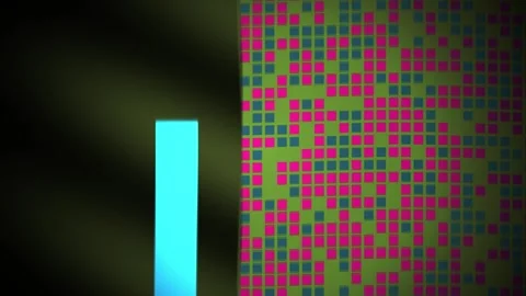 Glowing pixelated patterns with neon colors. Stock Footage 335523887