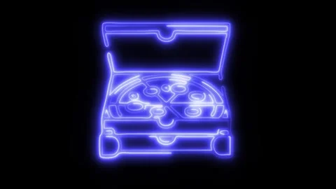 Glowing Pizza Delivery Icon in HD Video Neon Animation 스톡 동영상 304555286