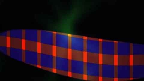 Glowing plaid pattern on a black background. Stock Footage 337513428