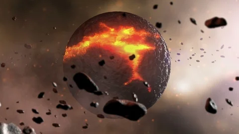 Glowing Planet Background 스톡 동영상 121356068