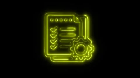 Glowing Planning Icon in HD Video Neon Animation 스톡 동영상 304555150