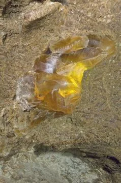 Glowing plate crystal cave Stock Photos