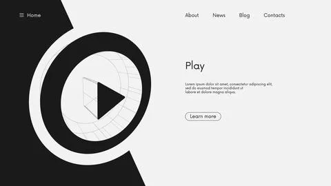 Glowing play button sign, start video mark in circle, live streaming media,.. Stock Illustration