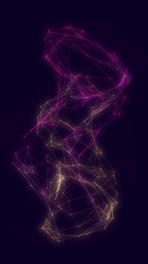 Glowing Plexus Network Abstract Motion Background Vertical Video Stock Footage 346270700