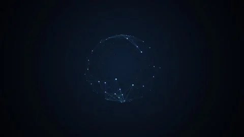 Glowing plexus network of data points on a dark blue background Stock Footage 335893917