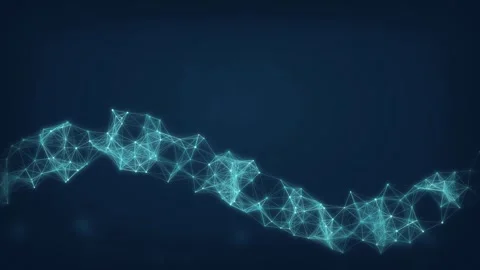 Glowing plexus network wave of interconnected nodes and lines Stock Footage 340877300