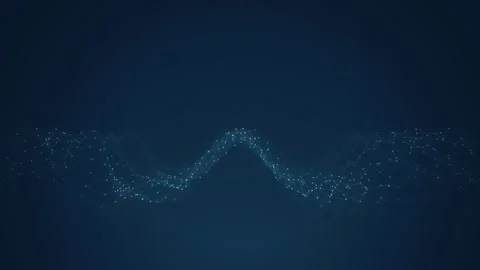 Glowing plexus nodes form a wave in a seamless loop Stock Footage 341665850