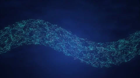 Glowing plexus nodes undulate in a seamless loop Stock Footage 342862016