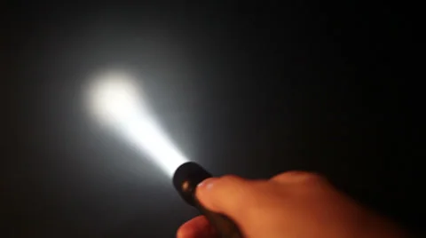 Glowing pocket flashlight Stock Footage 35571726