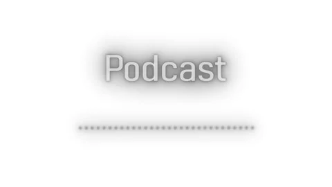 Glowing Podcast Text with Waveform Animation, A glowing Podcast text with a.. Stock Footage 304300319