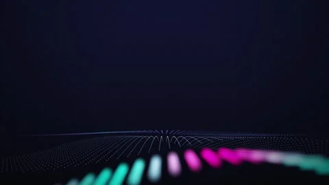 Glowing point cloud digital terrain seamless loop motion background Stock Footage 344231422
