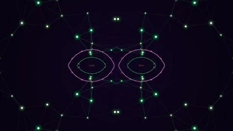 Glowing points and connected lines forming abstract artwork 動画素材 331644629