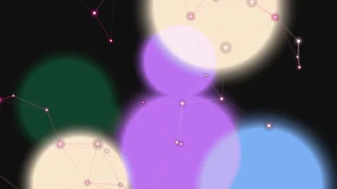 Glowing points and connected lines forming abstract designs against dark spac 스톡 동영상 331644643