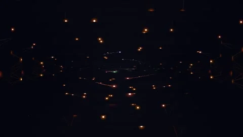 Glowing points and connecting lines in dark background Stock Footage 331644745