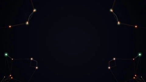 Glowing points and lines on black, abstract symmetry 스톡 동영상 331644906