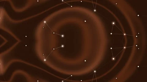 Glowing points and lines on brown, abstract background Stock Footage 331644909
